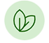 Icono de dos hojitas verdes, normalmente utilizado para indicar productos y materiales respetuosos con el medio ambiente.