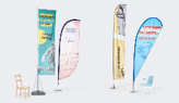 advertising flags in different shapes
